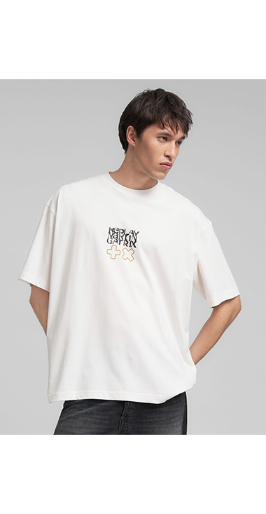 オーバーフィット REPLAY X MARTIN GARRIX ロゴ&レタリング Tシャツ 詳細画像 オフホワイト 1